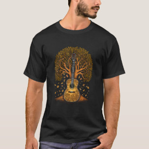 Camiseta Guitarra Acústica Árbol de la Vida Guitarra Árbol