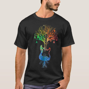 Camiseta Guitarra Acústica Árbol De La Vida Naturaleza Vint