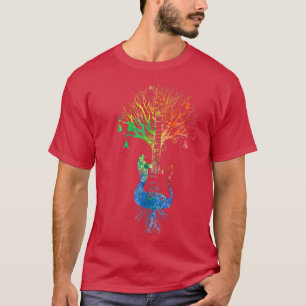 Camiseta Guitarra Acústica Árbol De La Vida Naturaleza Vint