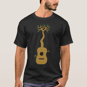 Camiseta Guitarra Acústica Árbol De Vida Guitarra Naturalez