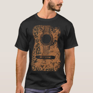 Camiseta Guitarra Acústica Artística Woody Música Canción G