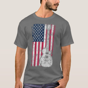 Camiseta Guitarra Acústica Bandera Americana 4 De Julio Gui