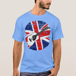 Camiseta Guitarra acústica Bandera del Reino Unido Guitaris