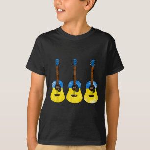 Camiseta Guitarra Acústica Bandera Ucraniana Ucrania Guitar