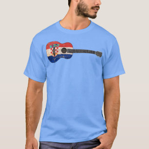 Camiseta Guitarra Acústica Croata envejecida y desgastada
