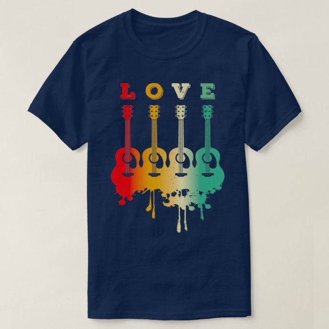 Camiseta Guitarra Acústica de amor Gigante de guitarra acús (Diseño del anverso)