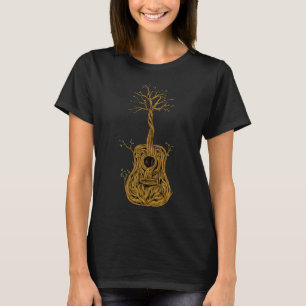 Camiseta Guitarra acústica de la naturaleza de la vida rega