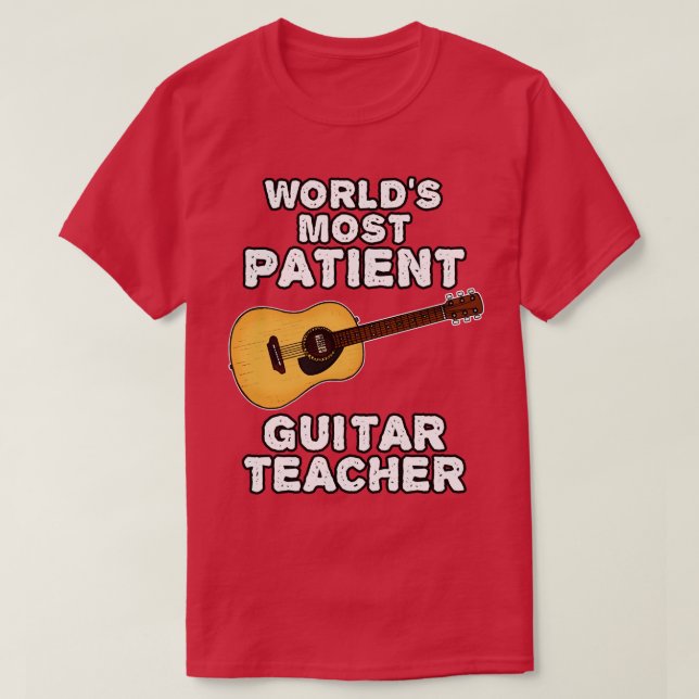Camiseta Guitarra Acústica del Profesor de Guitarra Más Pac (Diseño del anverso)