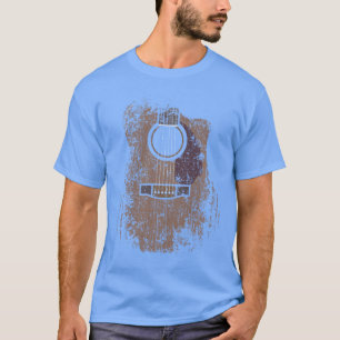 Camiseta Guitarra Acústica Deteriorada Rock Rol Vintage Pla