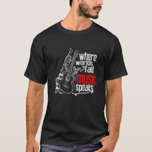 Camiseta Guitarra Acústica donde las palabras fallan la m