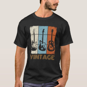 Camiseta Guitarra Acústica Eléctrica Retro Vintage Guitar