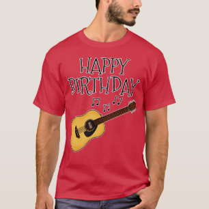 Camiseta Guitarra Acústica Feliz cumpleaños a músico guitar