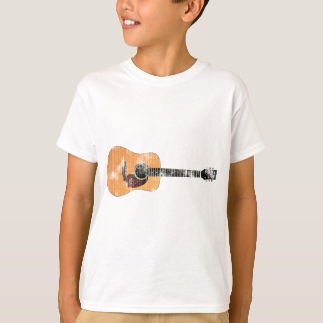 Camiseta Guitarra acústica horizontal (angustiada) (Anverso)