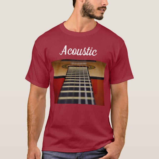 Camiseta Guitarra Acústica Maroon (Anverso)