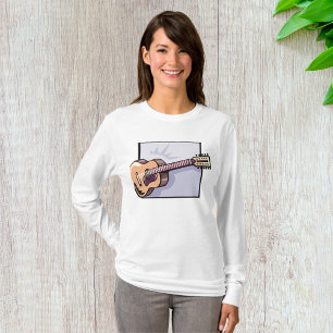 Camiseta Guitarra Acústica Mujeres De Larga Manga