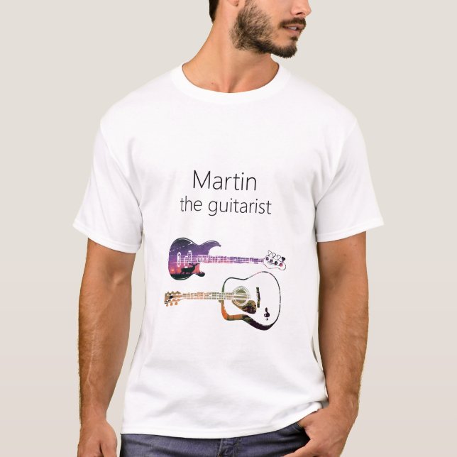 Camiseta Guitarra Acústica Naturaleza Selva Música Bass Gui (Anverso)