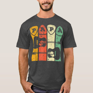 Camiseta Guitarra Acústica Papa Vintage Funny Guitar Lover