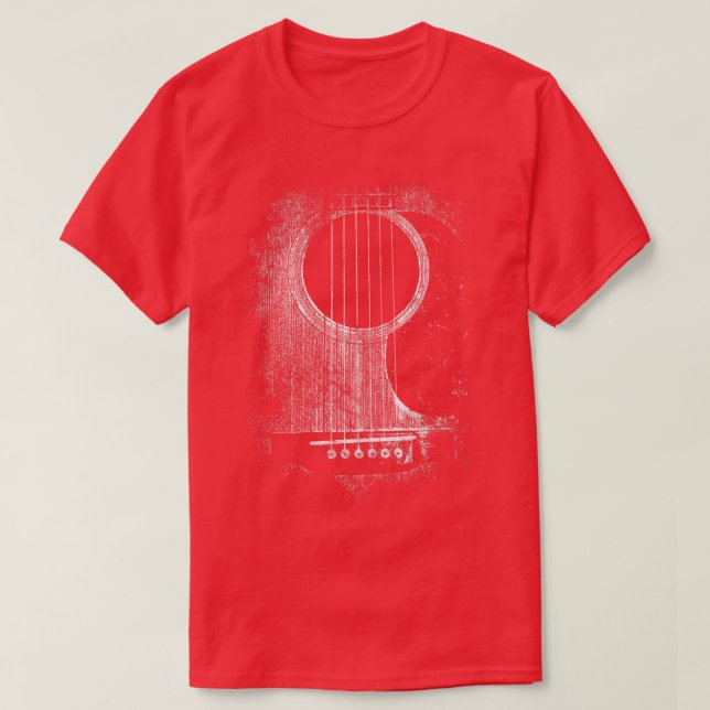 Camiseta Guitarra Acústica Seis Cadenas Clásica Rock Rollo  (Diseño del anverso)