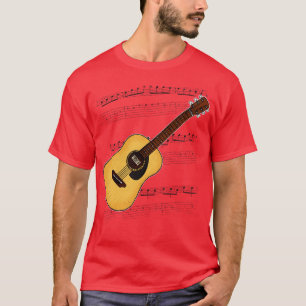 Camiseta Guitarra Acústica Tabulación Música Guitarista Not