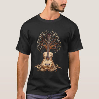 Camiseta Guitarra Acústica Vibes Retro De Guitarra De Vida