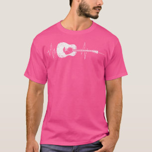 Camiseta Guitarra Acústica Vintage Heartbeat Regalo Para Mu