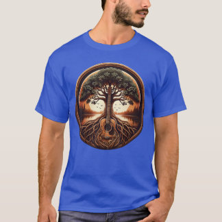 Camiseta Guitarra Acústicaárbol de la Vida Naturaleza de la