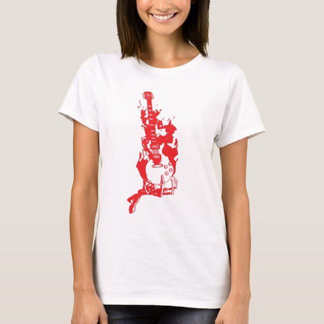 CAMISETA GUITARRA ARDIENTE (Anverso)