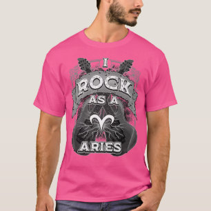 Camiseta Guitarra Aries I Rock As Aries Zodiac Rótulo Music
