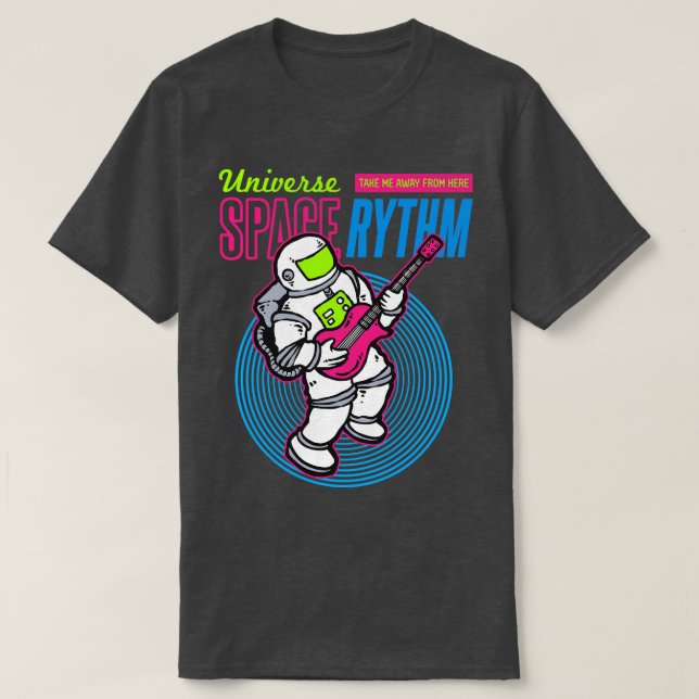 Camiseta Guitarra astronauta de Space Rythm (Diseño del anverso)