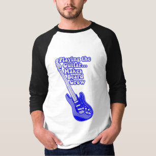 Camiseta Guitarra azul vintage con palabras motivadoras