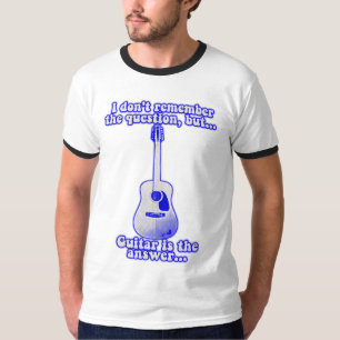 Camiseta Guitarra azul vintage con una cita inspiradora