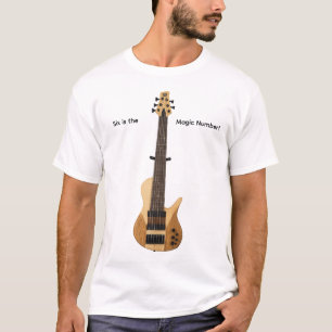 Camiseta Guitarra bajo de seis cuerdas. Seis es el número m