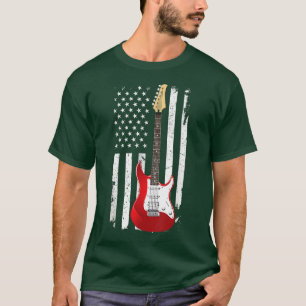 Camiseta Guitarra Bandera Americana ApariciónMúsica de guit