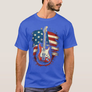 Camiseta Guitarra Bandera Americana USA Música Country 4 de