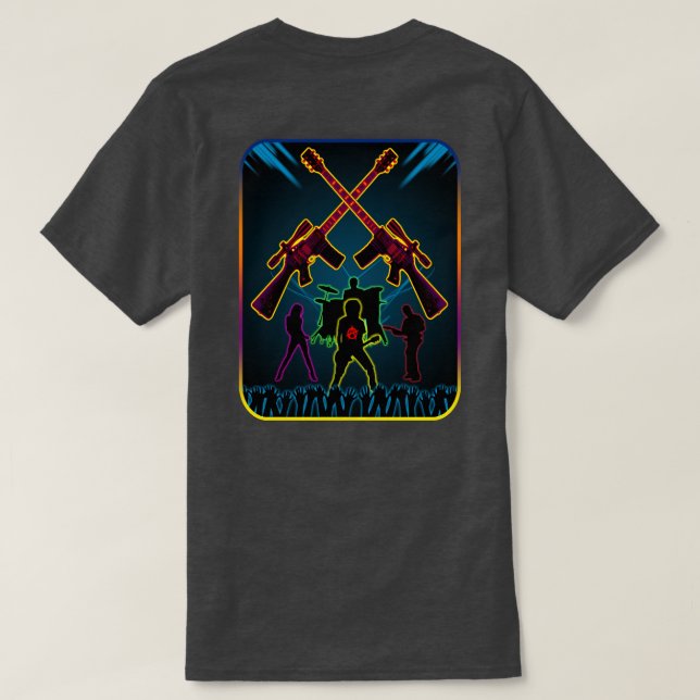 Camiseta Guitarra Blacklight del asalto (Reverso del diseño)