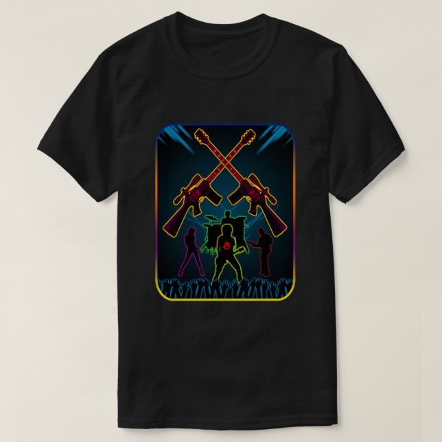 Camiseta Guitarra Blacklight del asalto (Diseño del anverso)