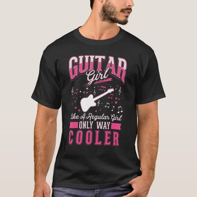 Camiseta Guitarra Chica de guitarra eléctrica guitarra acús (Anverso)