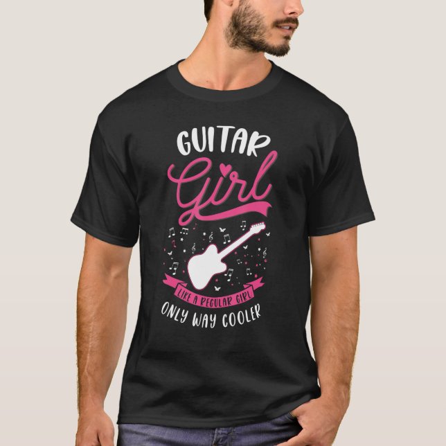 Camiseta Guitarra Chica de guitarra eléctrica guitarra acús (Anverso)