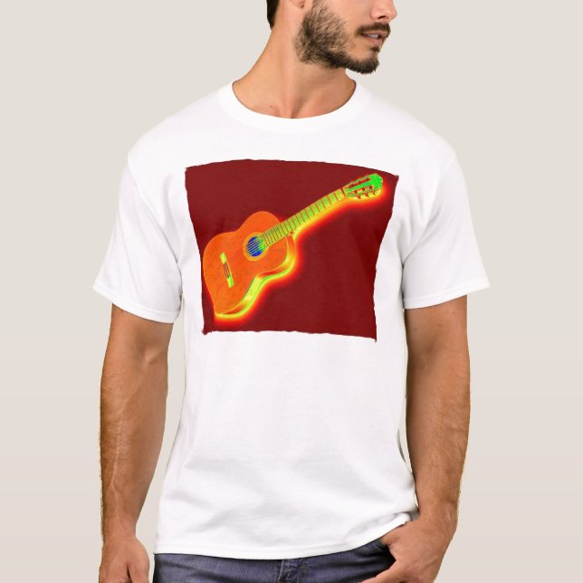 Camiseta Guitarra clásica de arte pop (Anverso)