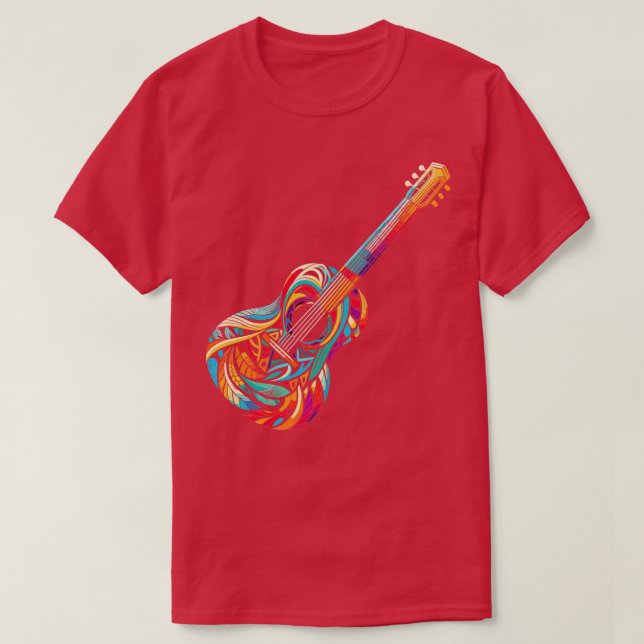 Camiseta Guitarra colorida (Diseño del anverso)