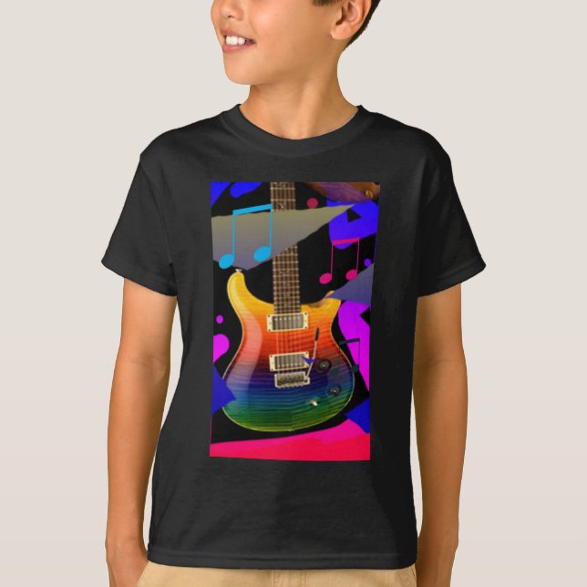 Camiseta ¡Guitarra colorida - roca encendido! (Anverso)