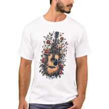 guitarra con diseño rosa floreciente