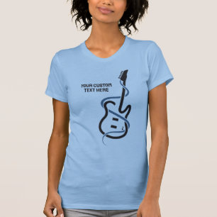 Camiseta Guitarra con estilo de texto personalizado