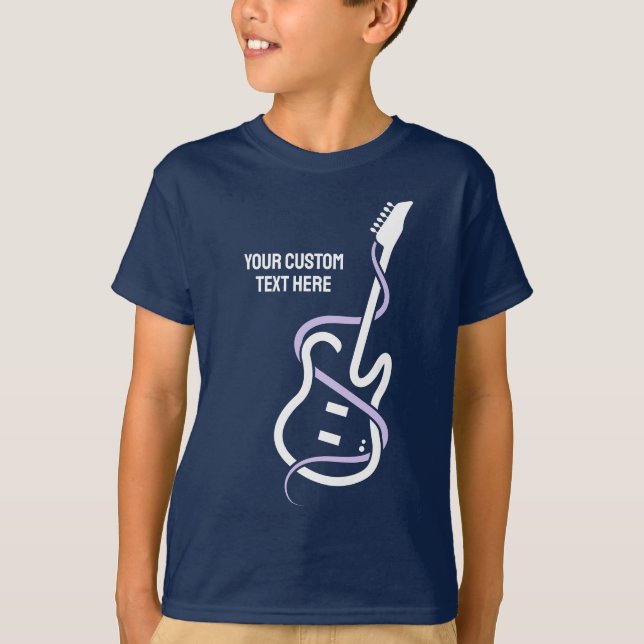 Camiseta Guitarra con estilo de texto personalizado (Anverso)