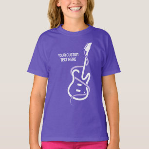 Camiseta Guitarra con estilo de texto personalizado