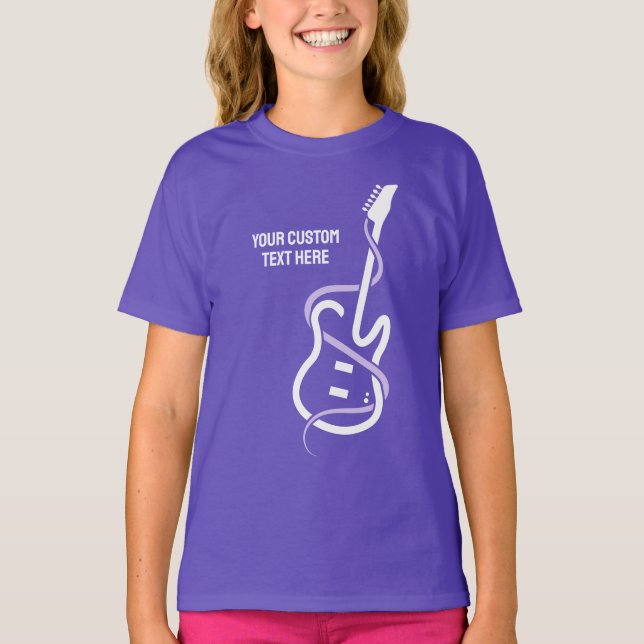 Camiseta Guitarra con estilo de texto personalizado (Anverso)