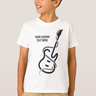 Camiseta Guitarra con estilo de texto personalizado