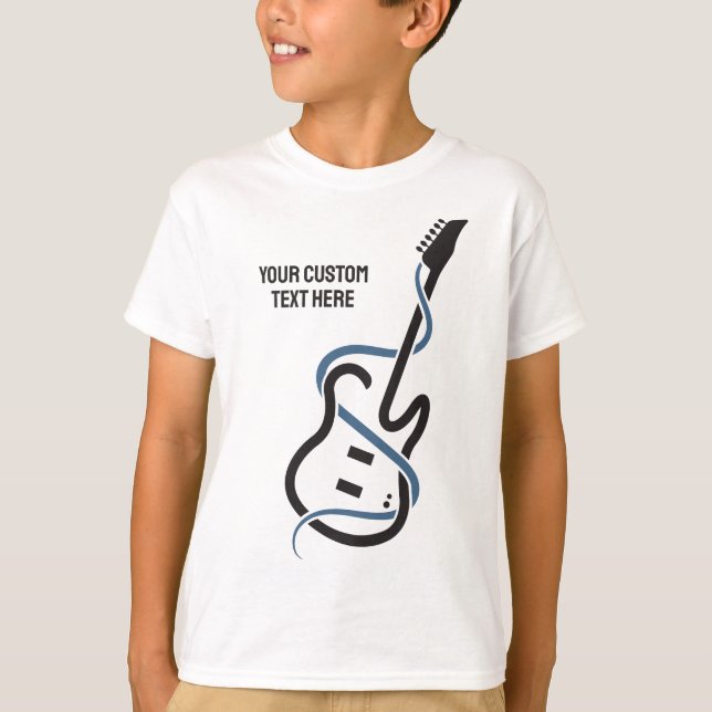 Camiseta Guitarra con estilo de texto personalizado (Anverso)