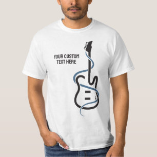Camiseta Guitarra con estilo de texto personalizado
