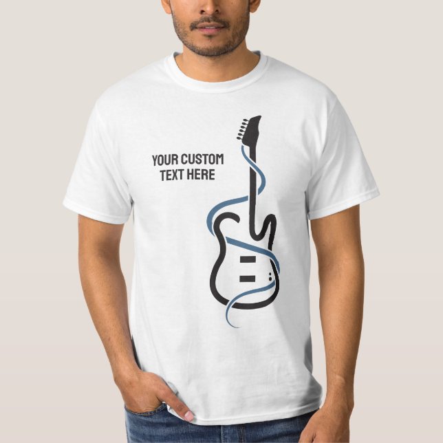 Camiseta Guitarra con estilo de texto personalizado (Anverso)